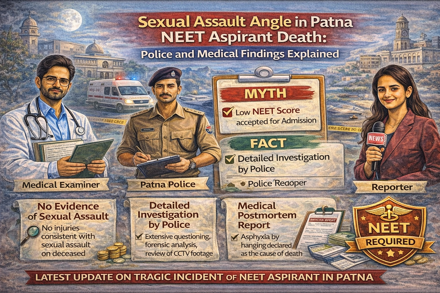 Sexual Assault Angle in Patna NEET Aspirant Death: Police and Medical Findings Explained